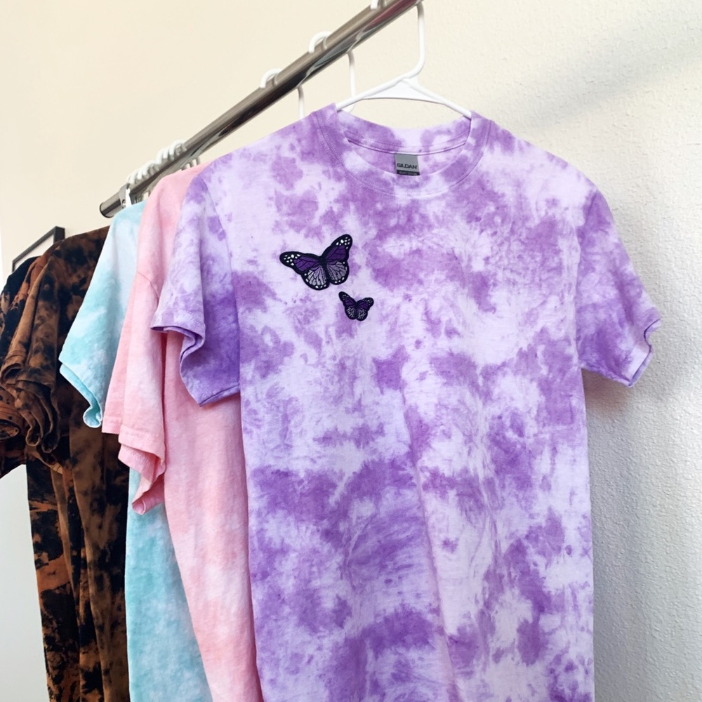 Purple tie dye butterfly T-shirt
